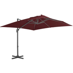 Helloshop26 - Ombrellone decentrato con palo in alluminio 400 x 300 cm rosso bordeaux
