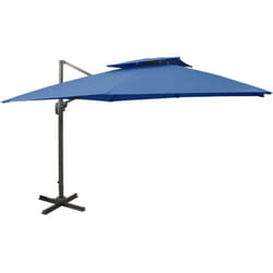 Helloshop26 - Ombrellone decentrato con doppio tetto 300 x 300 cm blu