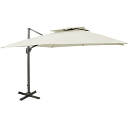 Helloshop26 - Ombrellone decentrato con doppio tetto 300 x 300 cm sabbia