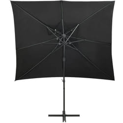 Ombrellone decentrato con doppio tetto 250 x 250 cm nero