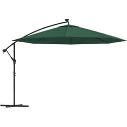Helloshop26 - Ombrellone mobile da giardino con portafuoco e palo in metallo 350 cm verde