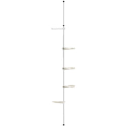 Portafiori telescopico portavaso portapiante in metallo e plastica regolabile in altezza tra 110 e 305 cm bianco