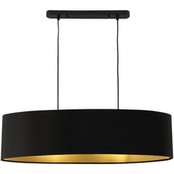 Lampada a sospensione decorativa da parete in metallo e tessuto con 2 prese 78 cm