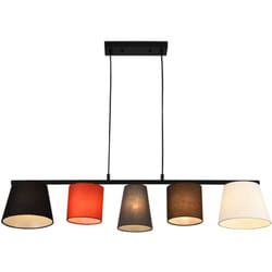 Helloshop26 - Lampada a sospensione da appendere con supporto in metallo e struttura con paralume in tessuto 150 cm multicolore