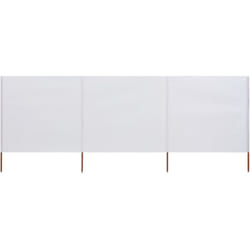 Helloshop26 - Paravento 3 pannelli tessuto 400 x 80 cm bianco sabbia