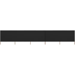 Helloshop26 - Schermo privacy schermo 5 pannelli tessuto 600 x 160 cm nero