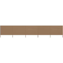 Helloshop26 - Schermo privacy Schermo 5 pannelli tessuto 600 x 80 cm tortora