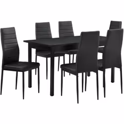 Tavolo in stile - nero Dettagli del prodotto: - Piano del tavolo resistente in MDF + impiallacciatura di melammina, nero - Ga ...