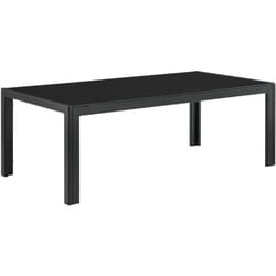 Tavolino da esterno in vetro 100 x 50 x 35 cm nero