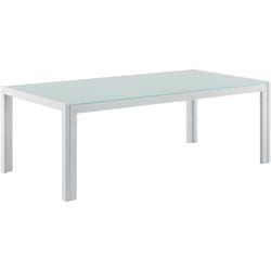 Tavolino da esterno in vetro 100 cm bianco
