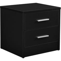 Helloshop26 - Comodino comodino 2x cassetti elegante truciolato melaminico nero 38 x 34 x 37 cm