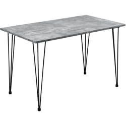 Helloshop26 - Cucina soggiorno tavolo da pranzo per 4 persone piano in mdf 120 cm effetto cemento e nero