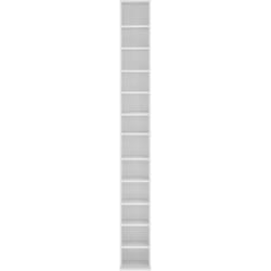 Scaffale per armadio a torre per cd/dvd da 175 cm in mdf bianco