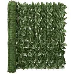 Paravento per balcone, protezione privacy, paravento con foglie 500 x 100 cm verde scuro