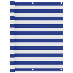 Helloshop26 - Paravento per balcone, protezione privacy, paravento 120 x 300 cm, tessuto Oxford bianco e blu