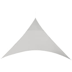Helloshop26 - Vela parasole triangolare in poliestere-poliuretano 400 x 400 x 400 cm grigio chiaro