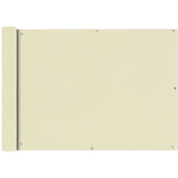 Helloshop26 - Paravento per balcone, protezione privacy, paravento in tessuto Oxford 75 x 400 cm crema