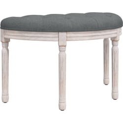 Panca per mobili camera da letto 81,5 x 41 x 49 cm tessuto grigio scuro