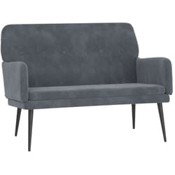 Panca panca 108 x 79 x 79 cm velluto grigio scuro