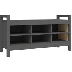 Panca da ingresso panca 110 x 40 x 60 cm in legno massello di pino grigio