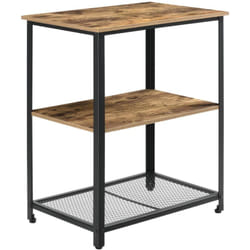 Carrello da cucina carrello con rotelle carrello da portata con rotelle con serratura metallo plastica 76,5 x 60 x 40 cm legno scuro nero