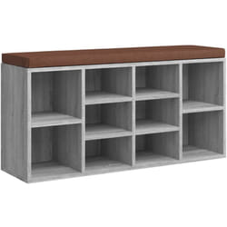 Panca per scarpe Sonoma 103 x 30 x 48 cm in mdf grigio