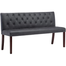 Helloshop26 - Panca panca 148,5 x 52 x 84,5 cm similpelle scamosciata grigia