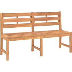 Helloshop26 - Panca da giardino per esterni, mobili da giardino, terrazza, 150 x 59 x 90 cm, in legno massello di teak