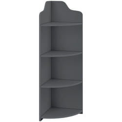 Helloshop26 - Mensola angolare per mobile da bagno con 4 ripiani in legno composito 90 x 28 x 28 cm grigio scuro