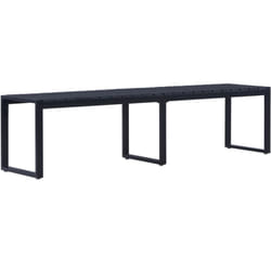 Panca da giardino per esterni, mobili da giardino, terrazza, pannello ps nero da 180 cm