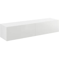 Helloshop26 - Mensola da parete di design porta tv con 2 cassetti 140 cm bianco