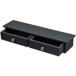 Mensola da muro 2 cassetti mobile portaoggetti di design per ingresso soggiorno camera da letto mdf laccato 10 x 60 x 15 cm nero
