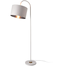 Helloshop26 - Lampada da terra moderna di design in metallo e tessuto 173 cm bianca