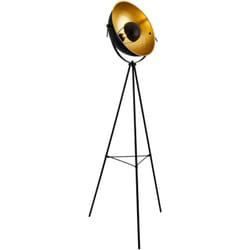 Helloshop26 - Lampada da terra moderna treppiede lampada da terra di design E27 in metallo altezza 158 cm ottone nero