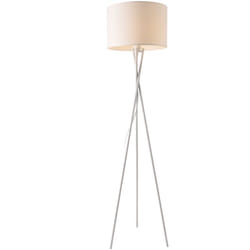 Helloshop26 - Lampada da terra moderna treppiede lampada da terra in tessuto metallico altezza 154 cm colore bianco