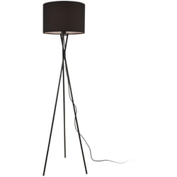 Piantana moderna treppiede design piantana e27 tessuto metallo altezza 154 cm nero