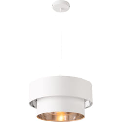 Helloshop26 - Lampada a sospensione a sospensione 60 w di diametro 40 cm bianco argento