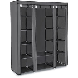 Armadio portaoggetti XXL spogliatoio in tessuto non tessuto 175 x 150 x 45 cm grigio