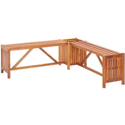 Panca da giardino mobili da giardino per esterni terrazza e fioriera 117 x 117 x 40 cm in legno massello di acacia