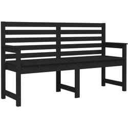 Panca da giardino mobili da giardino per esterni terrazza nera 159,5 x 48 x 91,5 cm in legno di pino massiccio