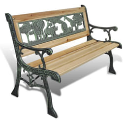 Helloshop26 - Panca da giardino arredo patio esterno terrazza per bambini 84 cm in legno