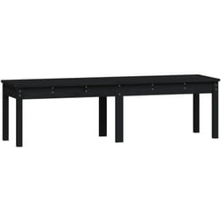 Panca da giardino mobile da giardino per esterni terrazza a 2 posti 159,5 x 44 x 45 cm in legno massello di pino nero