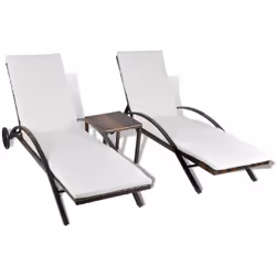 Questo set di sedie a sdraio in rattan, composto da due sedie a sdraio e un tavolo, unisce eleganza e funzionalità e diventer ...