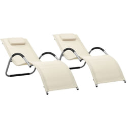 Helloshop26 - Poltrone lounge in Textilene 2 pezzi crema e grigio