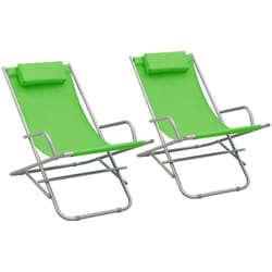 Helloshop26 - Set di due sedie a dondolo in acciaio verde