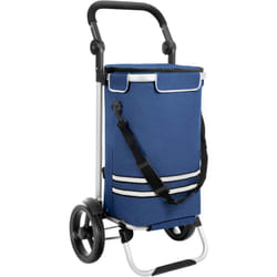 Carrello spesa carrello spesa pieghevole con borsa termica multiuso borsa removibile ruote solide blu