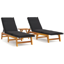 Mobili da giardino 3 pezzi in resina intrecciata e legno massello di acacia
