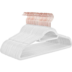 Confezione da 30 grucce in velluto antiscivolo con ganci girevoli oro rosa spessore 0,6 cm lunghezza 45 cm per cappotti abiti pantaloni cravatte