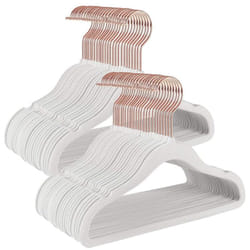 Helloshop26 - Set di 50 grucce in velluto per bambini con ganci antiscivolo color oro rosa, modello per bambini, per gonne, vestiti, pantaloni,