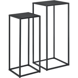 Helloshop26 - Set di 2 tavoli alti in metallo nero opaco